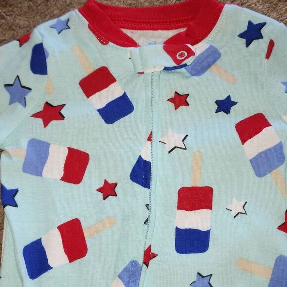 Americana Celebrate Patriotic unisex Onies Baby Americana Pops Sleep Size 3-6m - Picture 2 of 3